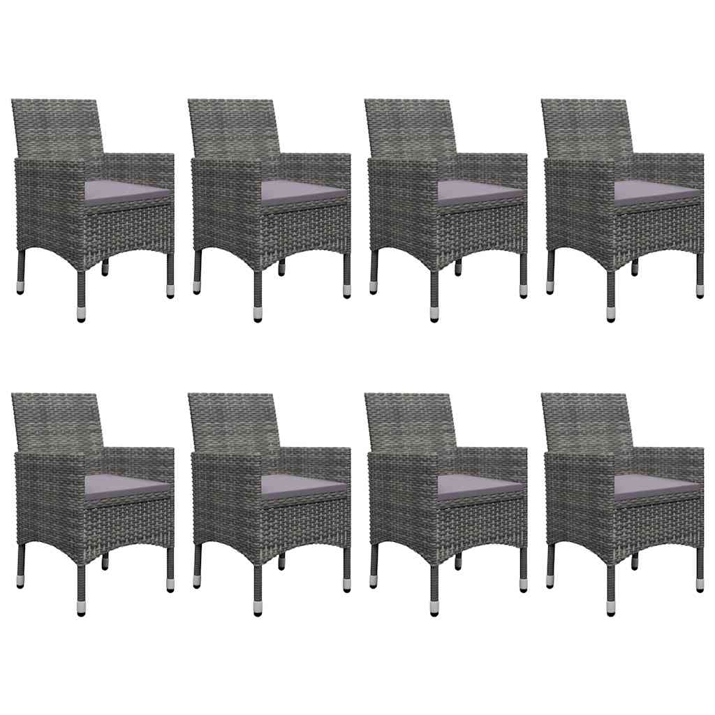 Set da Pranzo da Giardino 9 pz Grigio | homemem39