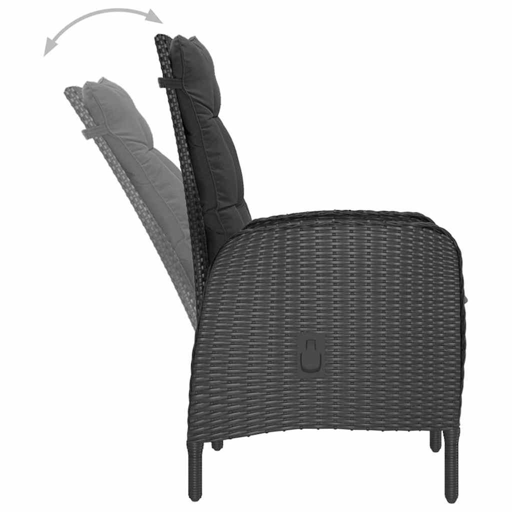 Set da Pranzo da Giardino 7 pz Nero | homemem39