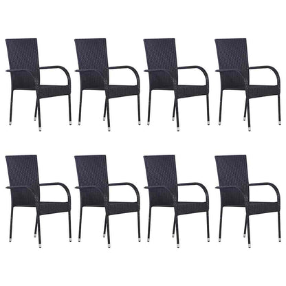 Set da Pranzo da Giardino 9 pz Nero | homemem39