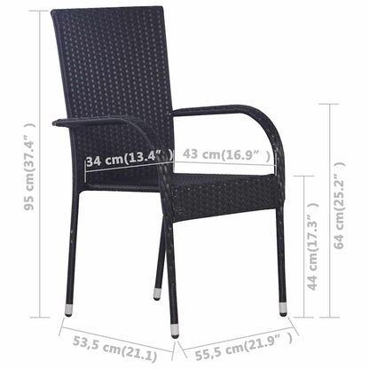 Set da Pranzo da Giardino 9 pz Nero | homemem39