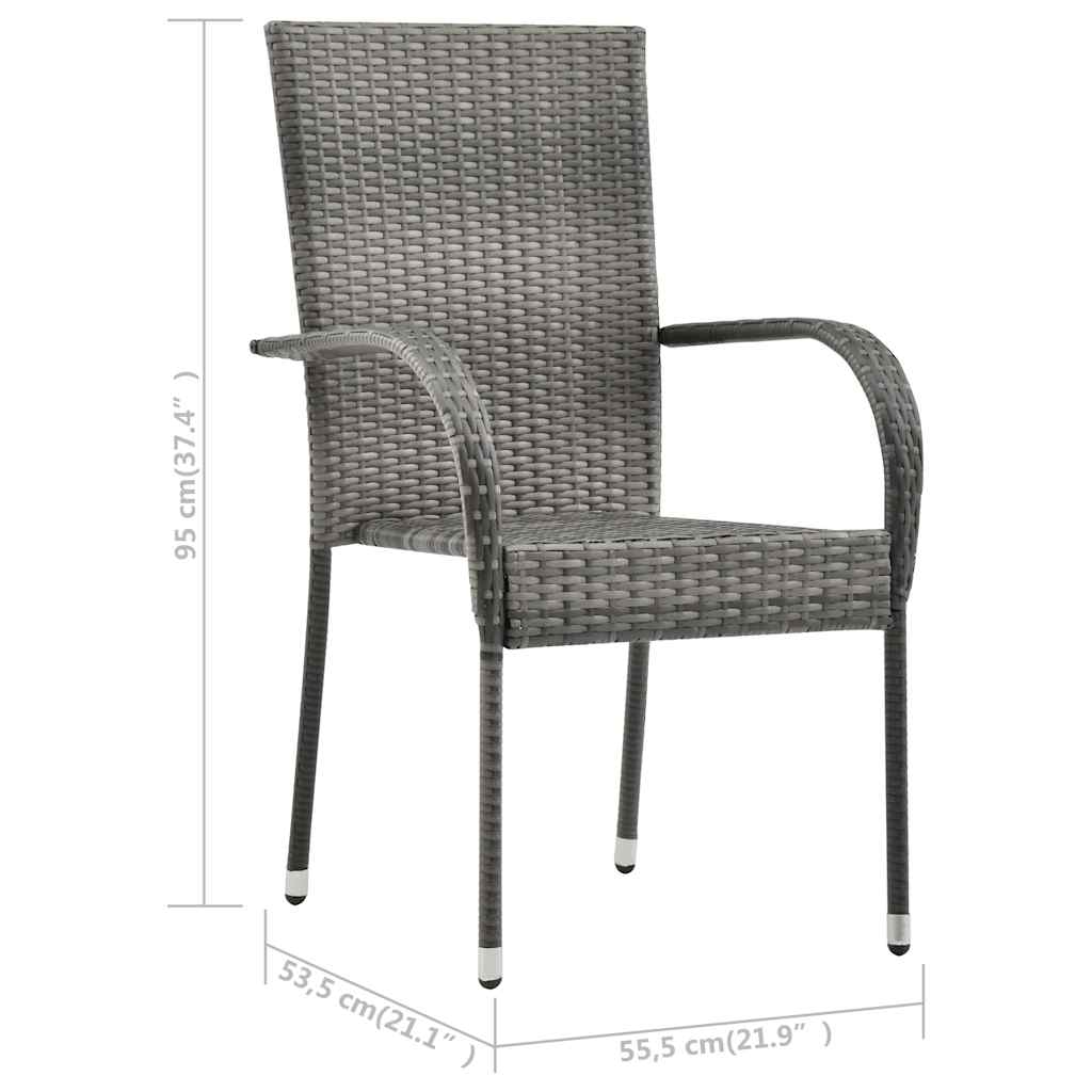 Set da Pranzo da Giardino 9 pz Grigio | homemem39