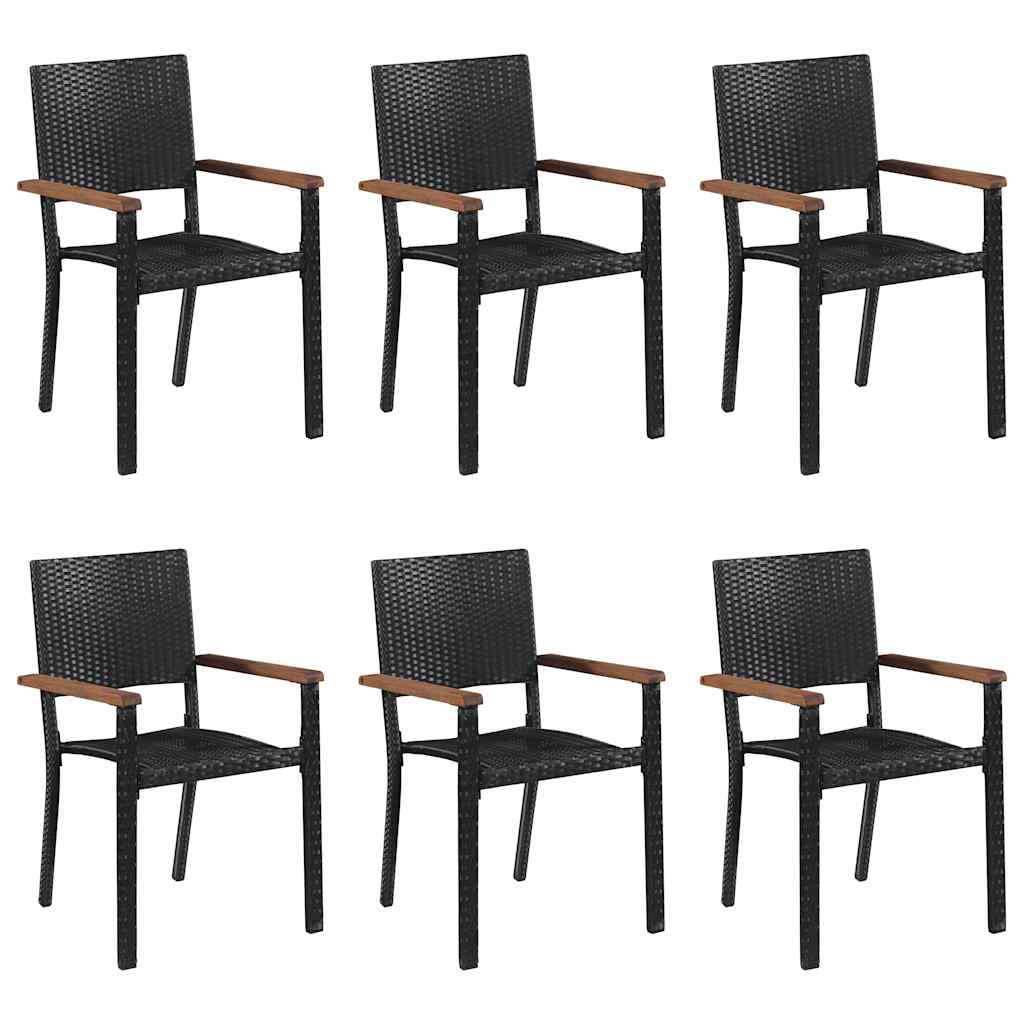 Set Mobili da Pranzo per Giardino 7 pz Nero