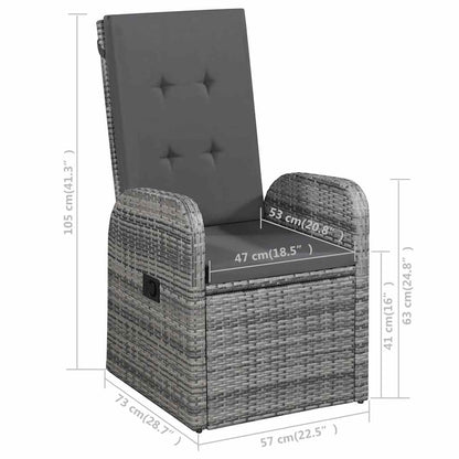 Set da Pranzo da Giardino 7 pz Grigio | homemem39