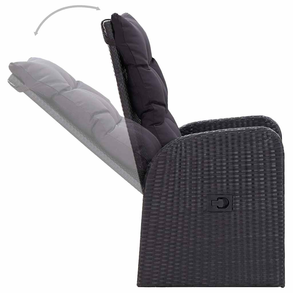 Set da Pranzo da Giardino 7 pz Nero