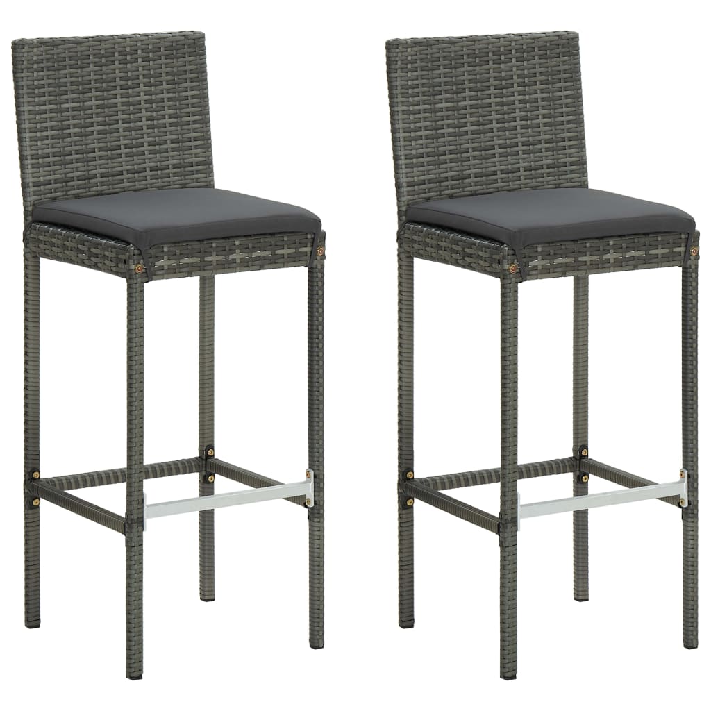 Set Bar da Giardino 3 pz con Cuscini Grigio | homemem39