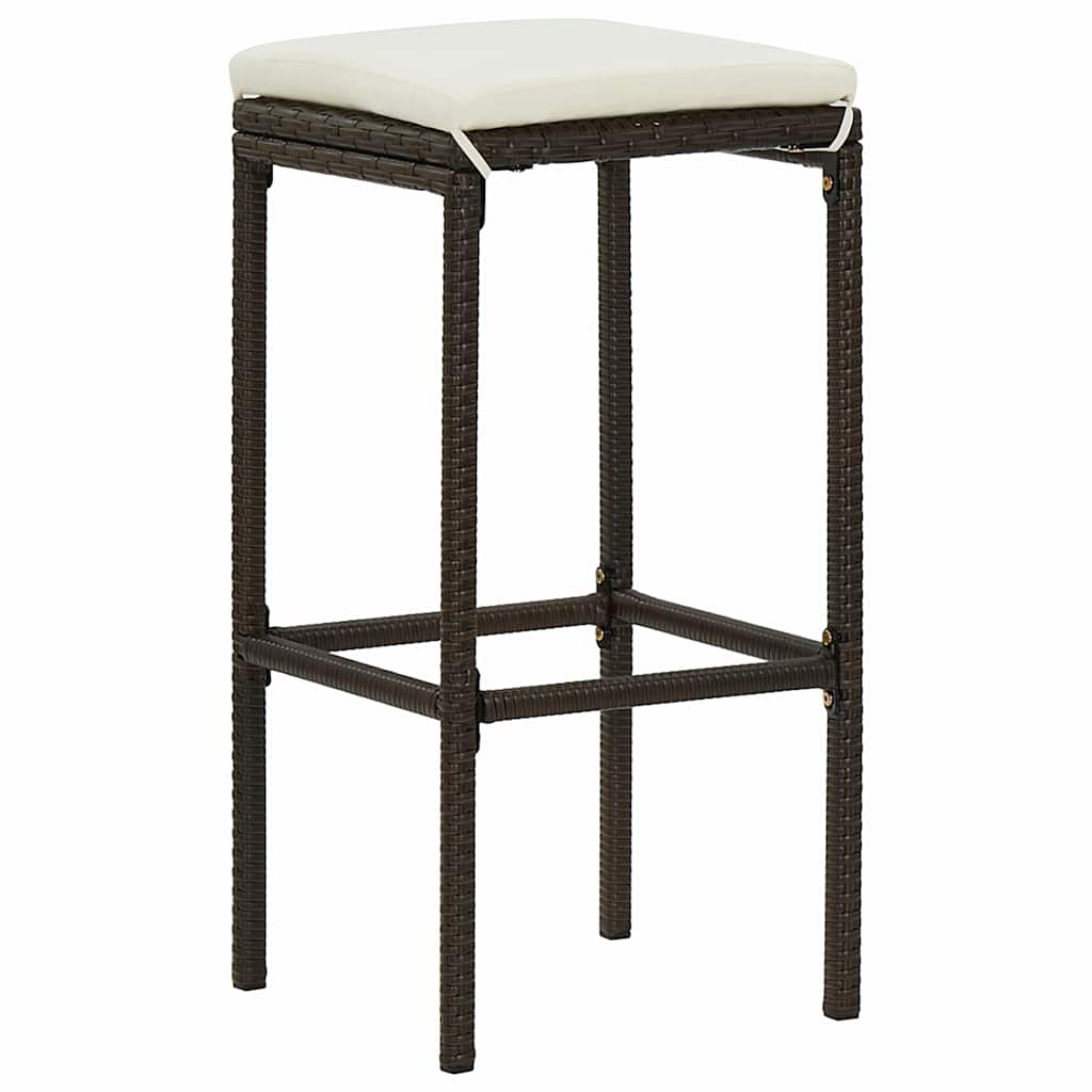 Set Bar da Giardino 5 pz con Cuscini Marrone