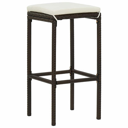 Set Bar da Giardino 5 pz con Cuscini Marrone