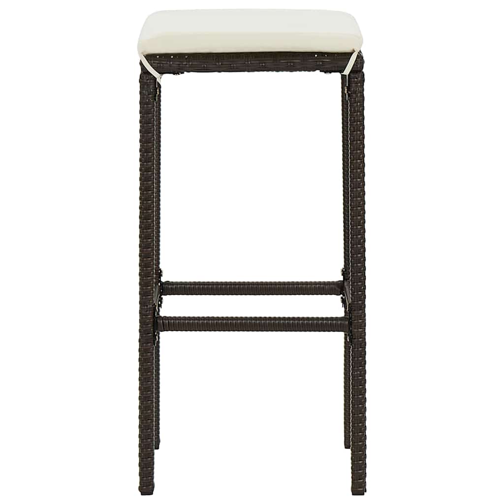 Set Bar da Giardino 5 pz con Cuscini Marrone
