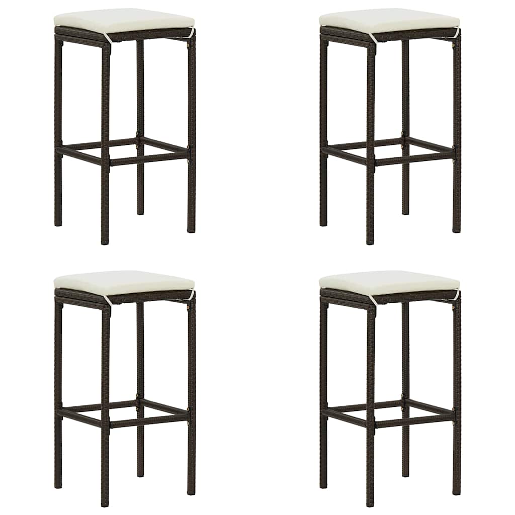 Set Bar da Giardino 5 pz con Cuscini Marrone