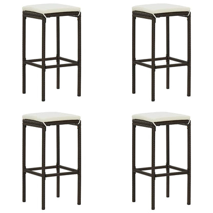 Set Bar da Giardino 5 pz con Cuscini Marrone