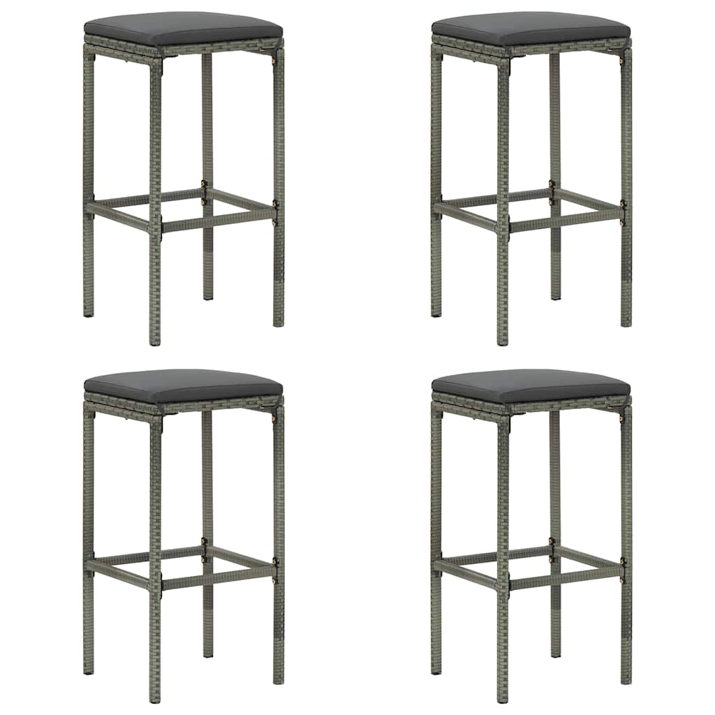 Set da Bar da Giardino 5 pz con Cuscini Grigio