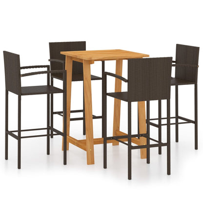 Set Bar da Giardino 5 pz Marrone | homemem39