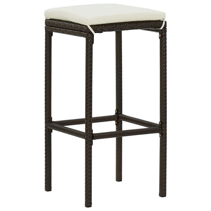 Set Bar da Giardino 7 pz con Cuscini Marrone | homemem39