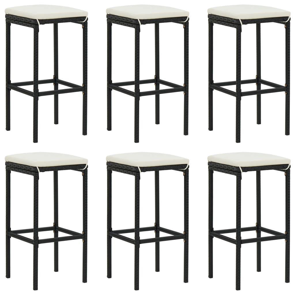 Set da Bar da Giardino 7 pz con Cuscini Nero | homemem39