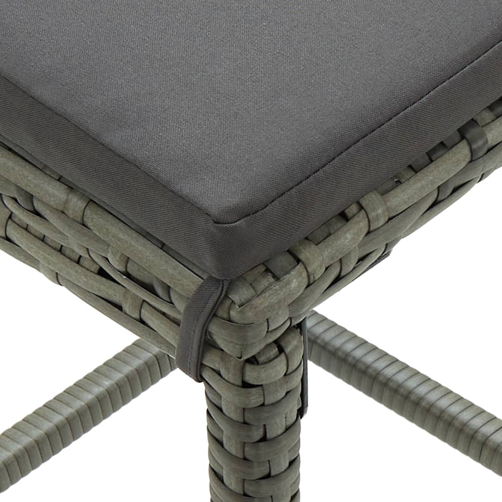 Set da Bar da Giardino 7 pz con Cuscini Grigio | homemem39