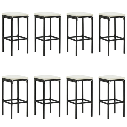 Set da Bar da Giardino 9 pz con Cuscini Nero | homemem39