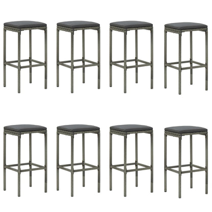 Set da Bar da Giardino 9 pz con Cuscini Grigio | homemem39