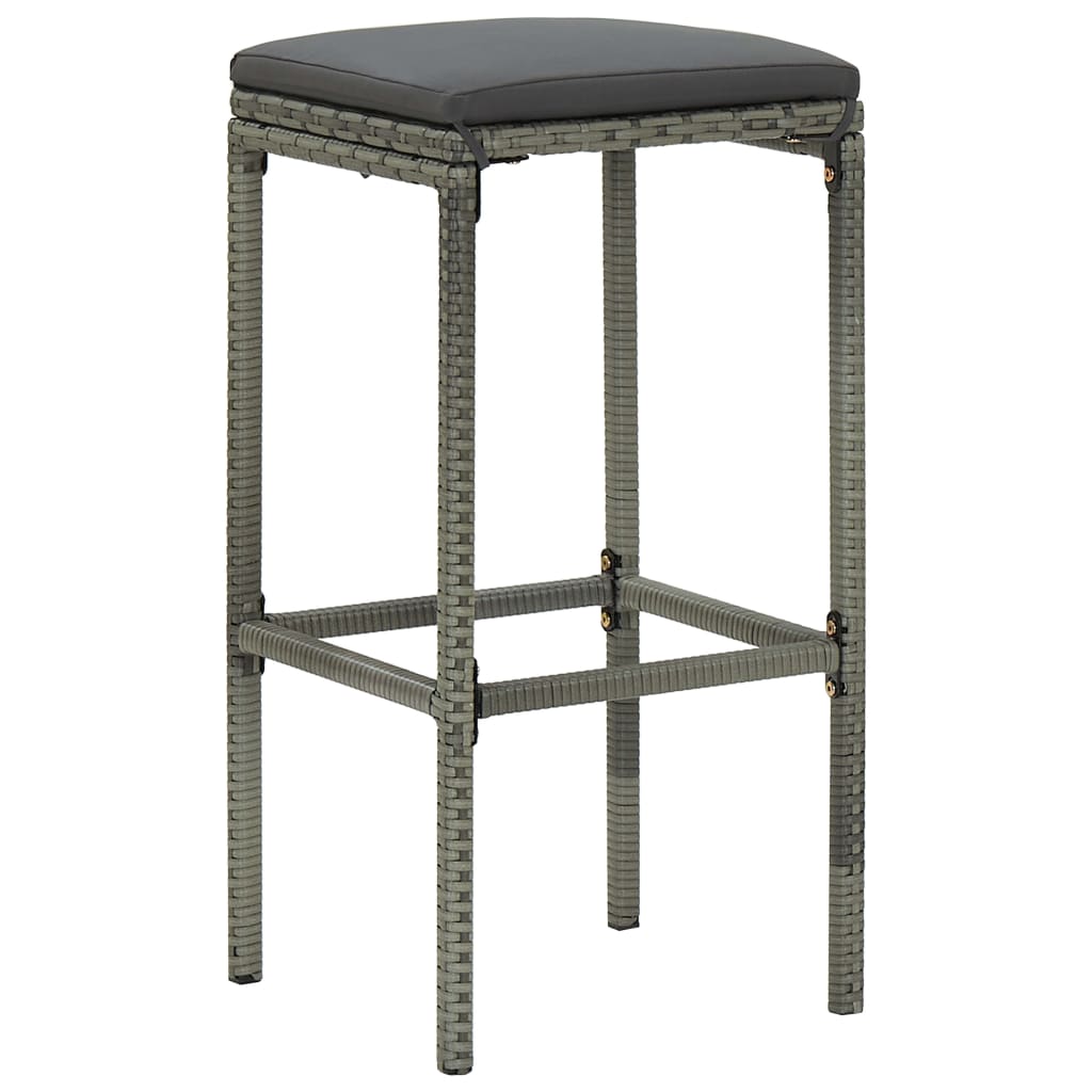 Set da Bar da Giardino 9 pz con Cuscini Grigio | homemem39