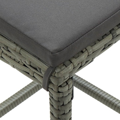 Set da Bar da Giardino 9 pz con Cuscini Grigio | homemem39