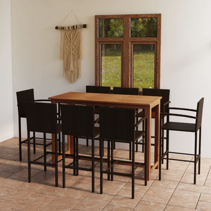 Set Bar da Giardino 9 pz Marrone | homemem39