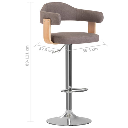 Sgabelli da Bar 2 pz Grigio Talpa in Tessuto e Legno Curvo | homemem39