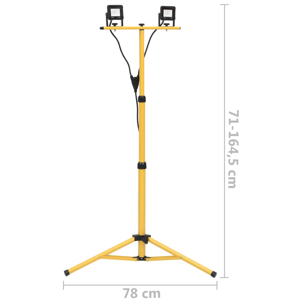 Faretto a LED con Treppiede 2x10 W Bianco Freddo - homemem39