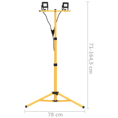 Faretto a LED con Treppiede 2x10 W Bianco Freddo - homemem39