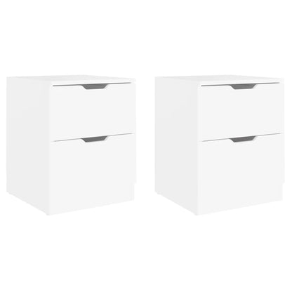 Comodini 2 pz Bianchi 40x40x50 cm in Legno Multistrato - homemem39