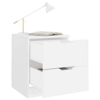 Comodini 2 pz Bianchi 40x40x50 cm in Legno Multistrato - homemem39