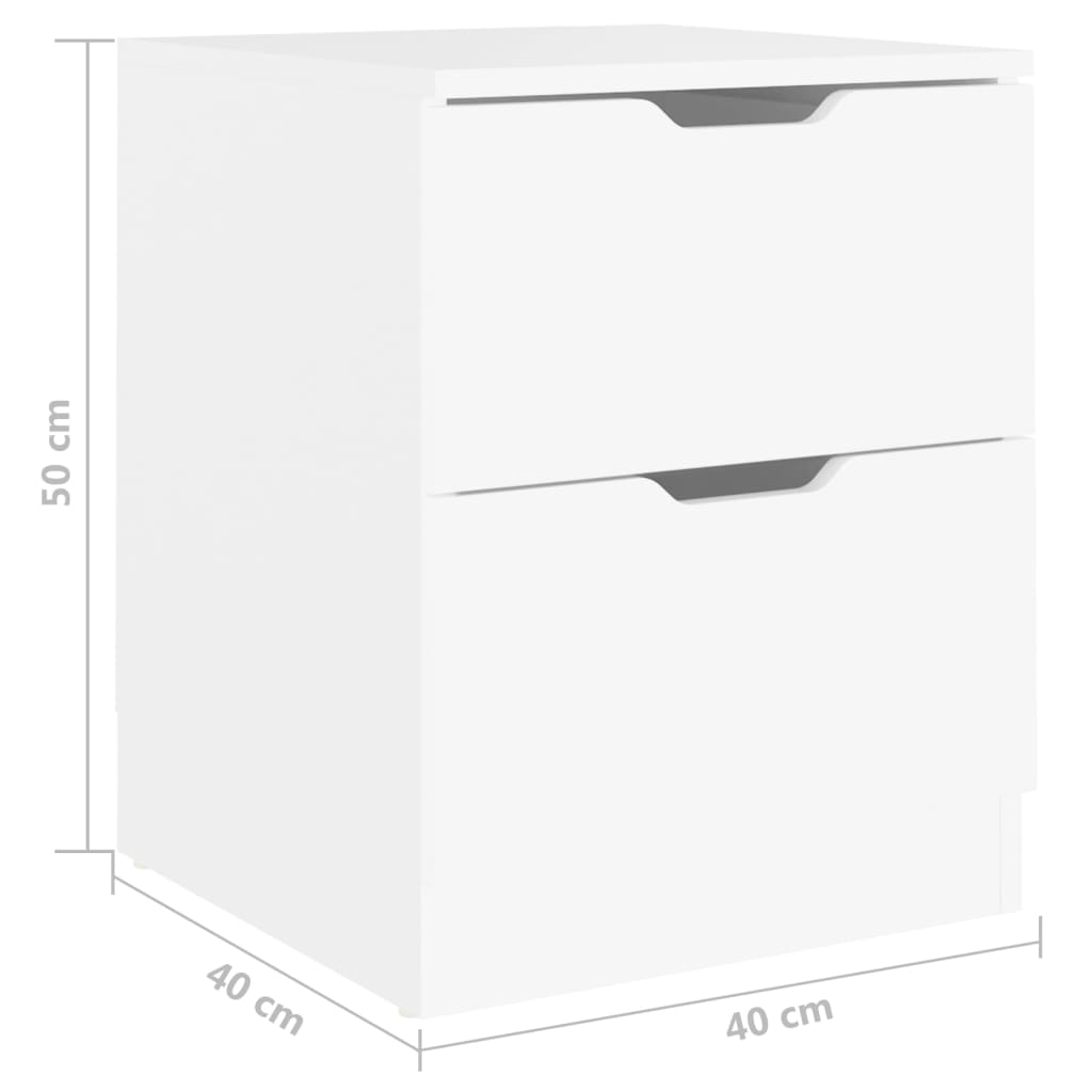 Comodini 2 pz Bianchi 40x40x50 cm in Legno Multistrato - homemem39