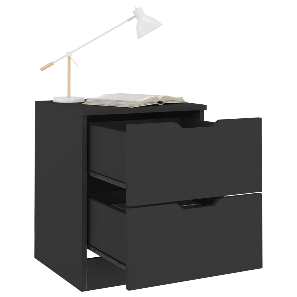 Comodini 2 pz Neri 40x40x50 cm in Legno Multistrato - homemem39
