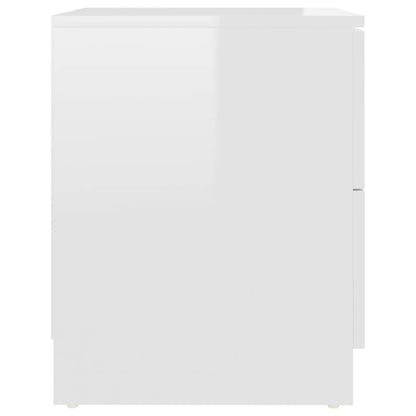 Comodini 2 pz Bianco Lucido 40x40x50 cm in Legno Multistrato - homemem39