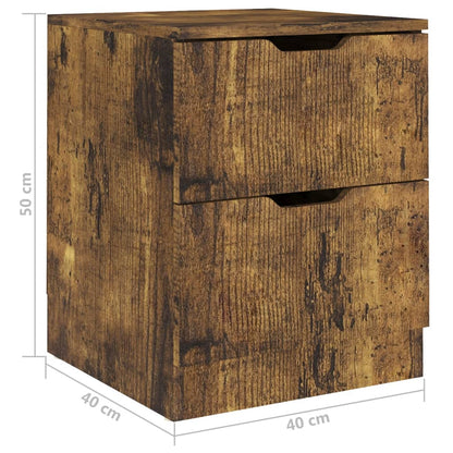 Comodini 2 pz Rovere Fumo 40x40x50 cm in Legno Multistrato - homemem39