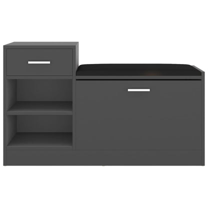 Panca Porta Scarpe Grigia 94,5x31x57 cm in Legno Multistrato - homemem39