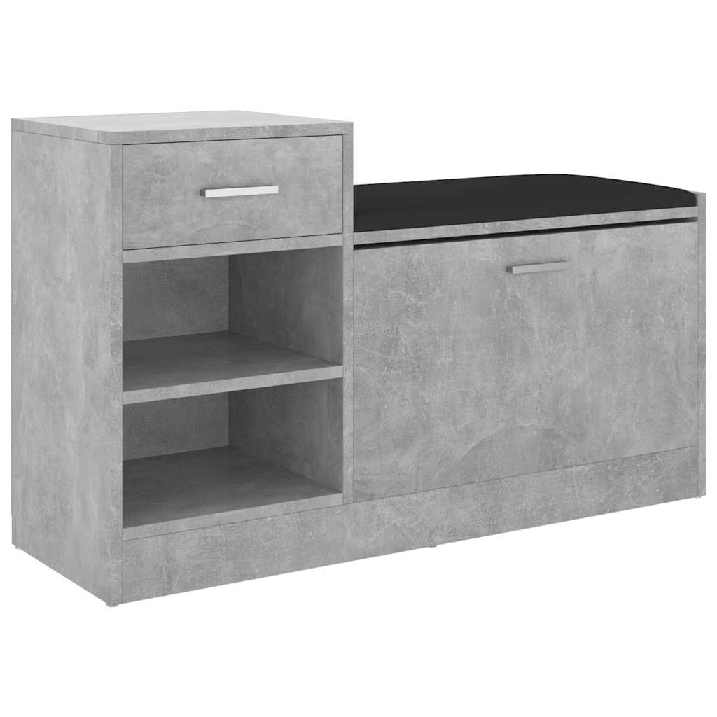 Panca Porta Scarpe Grigio Cemento 94,5x31x57 cm Multistrato | homemem39