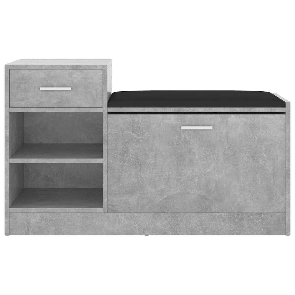 Panca Porta Scarpe Grigio Cemento 94,5x31x57 cm Multistrato | homemem39
