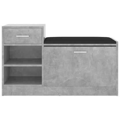 Panca Porta Scarpe Grigio Cemento 94,5x31x57 cm Multistrato | homemem39