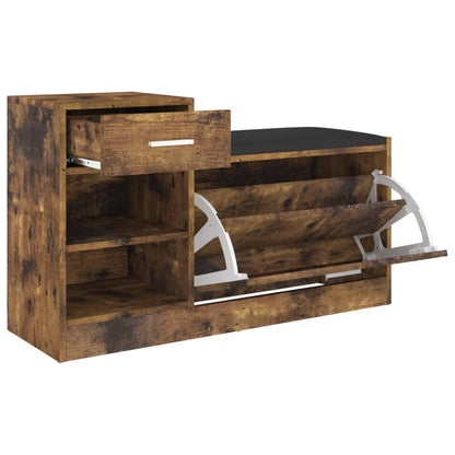 Panca Porta Scarpe Rovere Fumo 94,5x31x57cm Legno Multistrato - homemem39