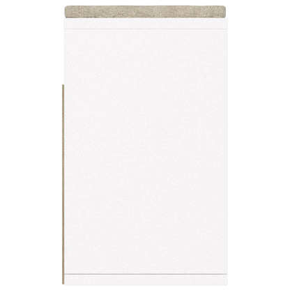 Panca Porta Scarpe con Cuscino Bianca 104x30x49cm Multistrato - homemem39