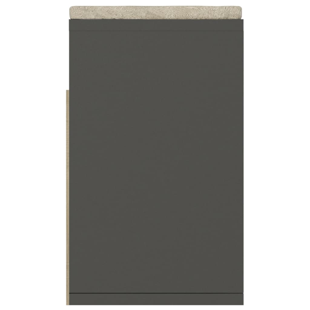 Shoe Bench with Cushion Gray 104x30x49cm Multilayer