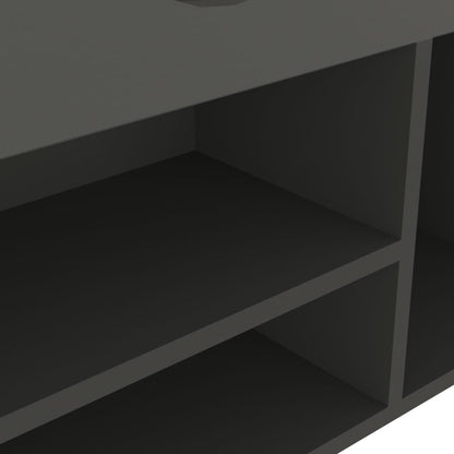 Shoe Bench with Cushion Gray 104x30x49cm Multilayer