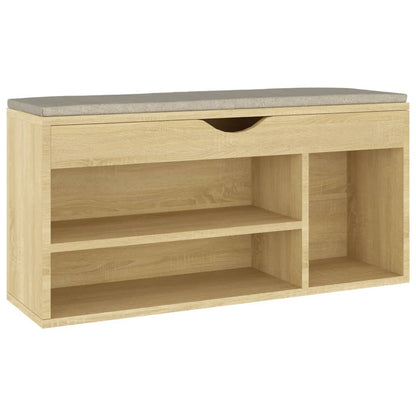 Panca Porta Scarpe Cuscino Rovere Sonoma 104x30x49 Multistrato - homemem39
