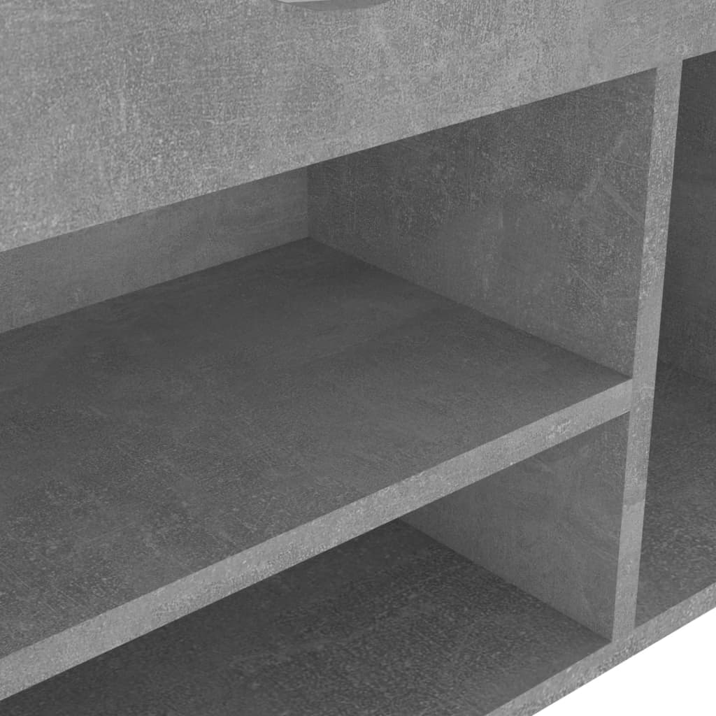 Panca Scarpe con Cuscino Grigio Cemento 104x30x49cm Multistrato - homemem39