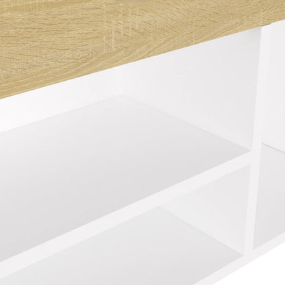 Bench Shoes Cushion White Sonoma Oak 104x30x49 Multilayer