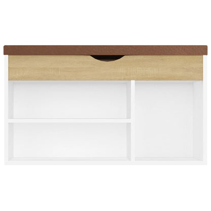 Bench Shoes Cushion White Sonoma Oak 80x30x47 Multilayer