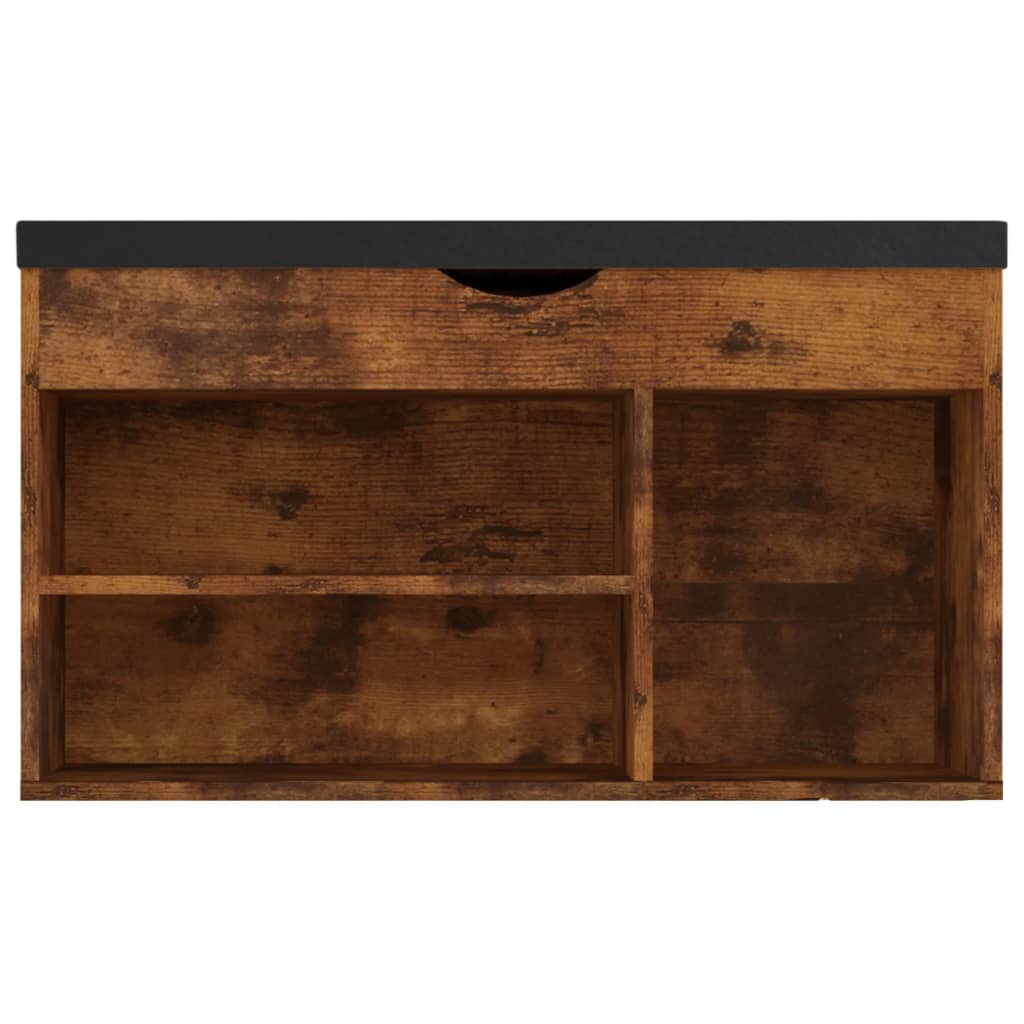 Panca Porta Scarpe Cuscino Rovere Fumo 80x30x47cm Multistrato - homemem39