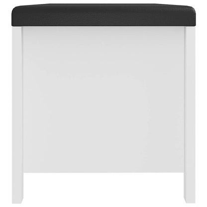 Contenitore con Cuscino Bianco 105x40x45cm Legno Multistrato
