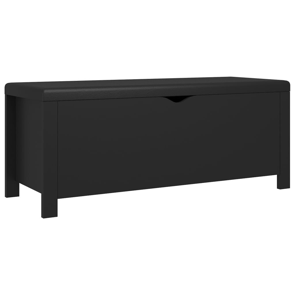 Contenitore con Cuscino Nero 105x40x45cm Legno Multistrato | homemem39