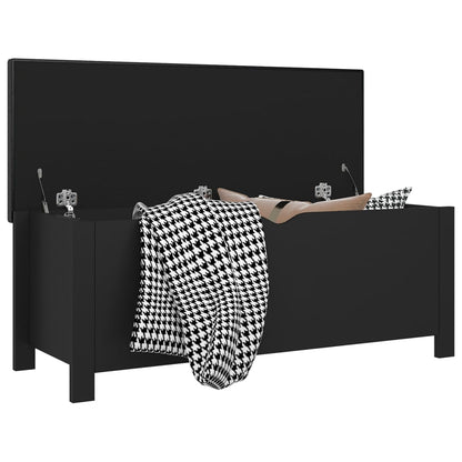 Contenitore con Cuscino Nero 105x40x45cm Legno Multistrato | homemem39
