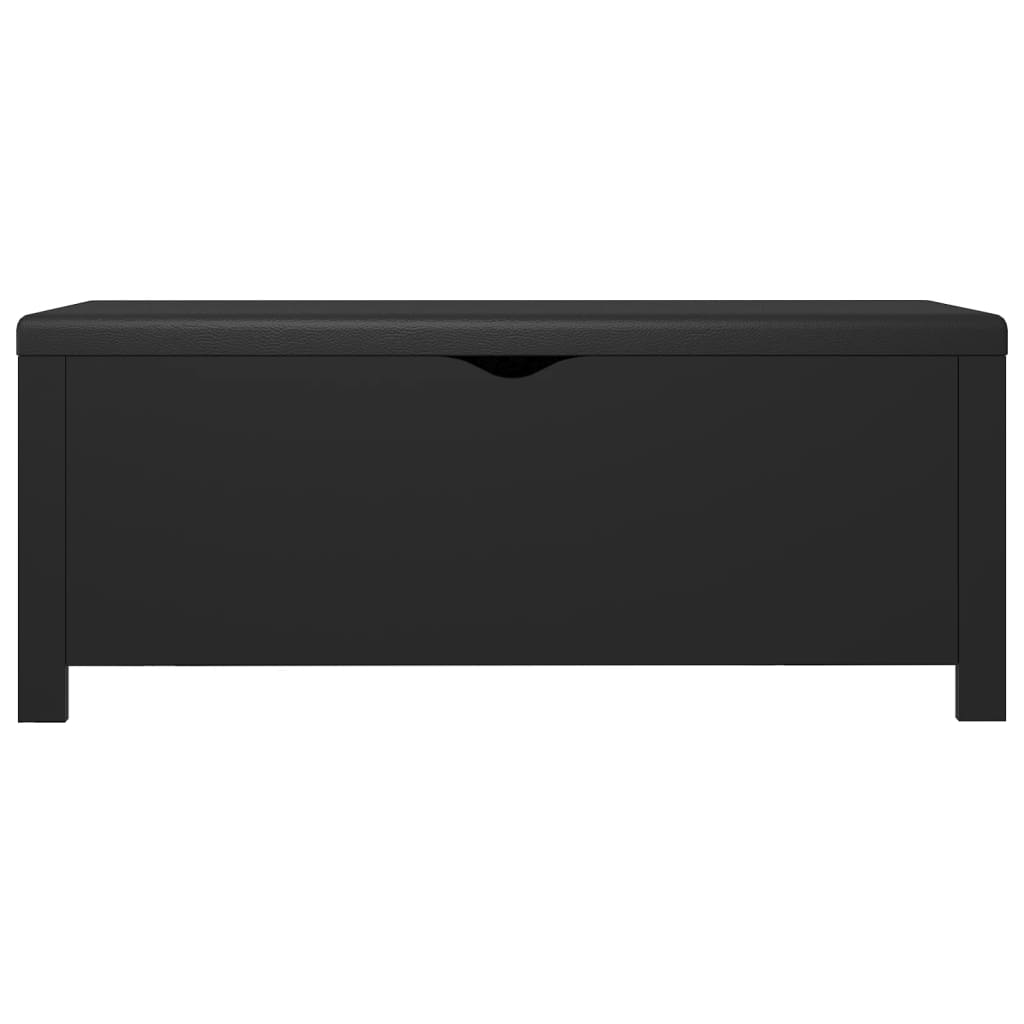 Contenitore con Cuscino Nero 105x40x45cm Legno Multistrato | homemem39